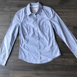 Blue and White Striped Cotton Shirt